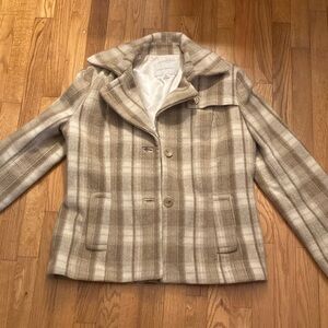 Banana Republic Plaid Pea Coat